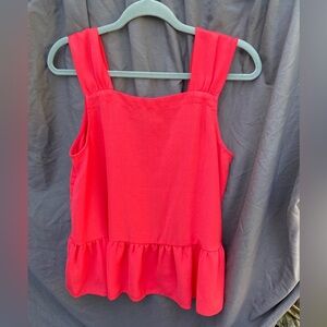 LOFT Peplum Hot Pink Tank Top - Size Small